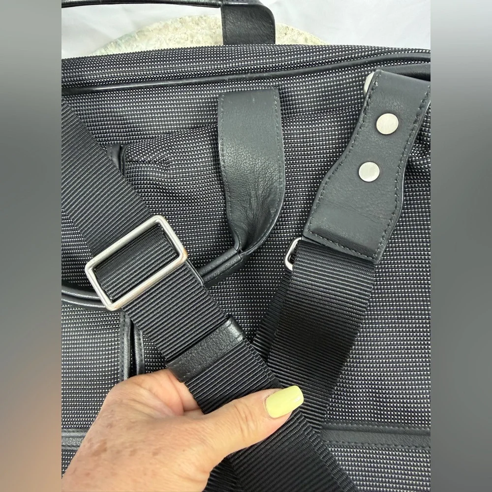 Vintage Dunhill Black Charcoal Briefcase Laptop Bag Leather Trim Strap